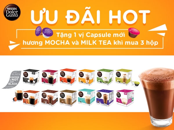 Nhận ngay 01 Hộp 16 Viên nén khi mua Combo 03 hộp Viên nén NESCAFÉ Dolce Gusto