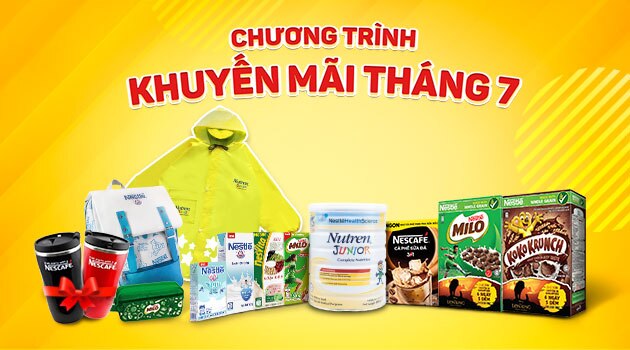 Thông tin khuyến mãi sản phẩm Nestlé tháng 07/2019