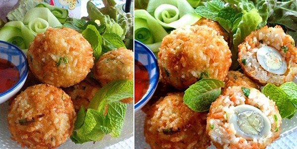 Cơm nguội trộn với trứng và chiên giòn, quả trứng cút làm nhân tạo được niềm vui cho cả nhà