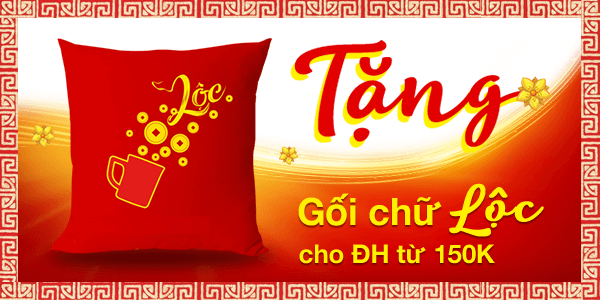 Mua đơn hàng NESCAFÉ trị giá 150K, tặng ngay 1 gối chữ LỘC cho năm mới Tài Lộc đầy tay.