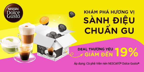 GIẢM GIÁ 19% khi mua Viên nén NESCAFÉ Dolce Gusto.