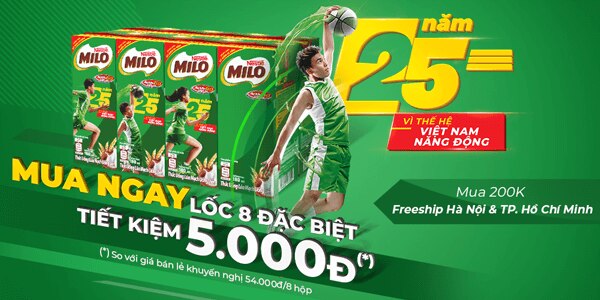 Nhận Ưu đãi lên đến 11% khi mua Nestlé MILO - Phiên bản đặc biệt 25 năm.