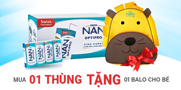 TẶNG ngay Balo siêu dễ thương khi 1 Thùng NAN dạng hộp uống liền.