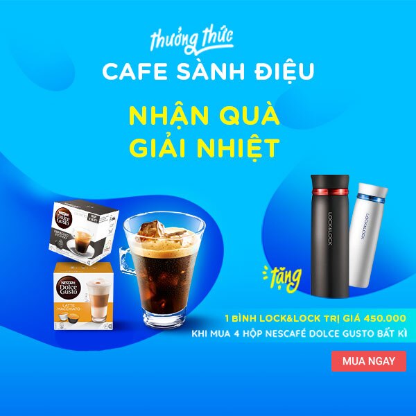 Được tặng 1 bình lock&lock khi mua 4 hộp Nescafe Dolce Gusto bất kỳ.