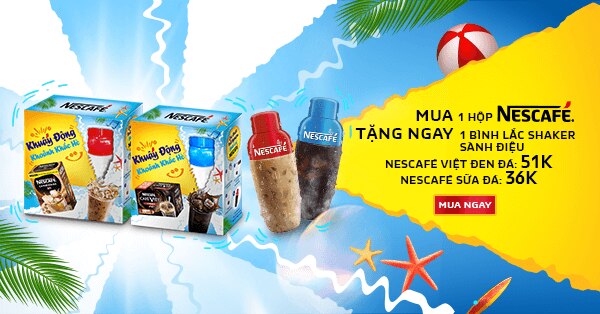 Khuấy động khoảnh khắc của hè này khi mua nescafé được tặng bình lắc.