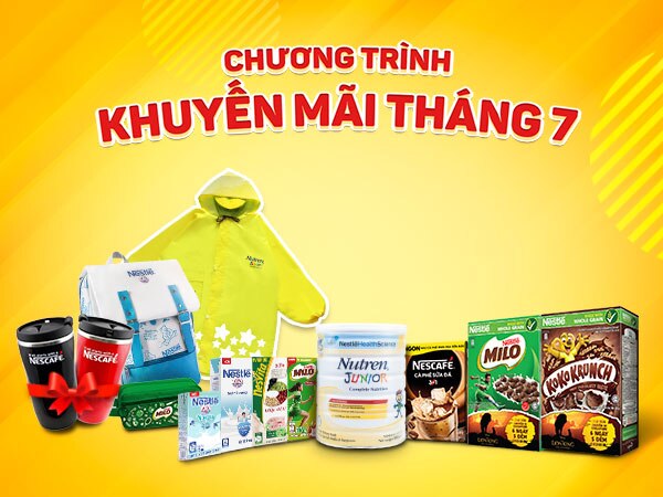 Chương trình khuyến mãi tháng 7 cực hấp dẫn khi mua sản phẩm dinh dưỡng Nestlé.
