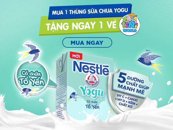Mua 1 thùng Sữa chua Yogu có cơ hội được tặng ngay 1 vé TINI World.