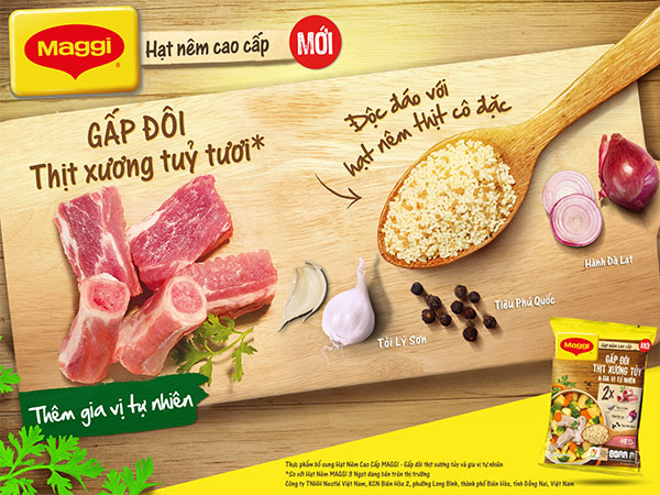 Hạt nêm cao cấp MAGGI gấp đôi Thịt Xương Tủy và gia vị tự nhiên