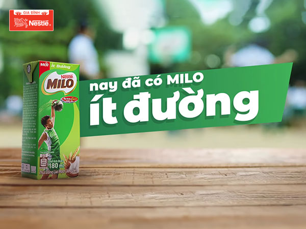 Nestlé MILO Ít Đường giúp bổ sung năng lượng và dưỡng chất thiết yếu cho trẻ
