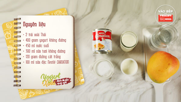 Cách làm Smoothie Yogurt Xoài