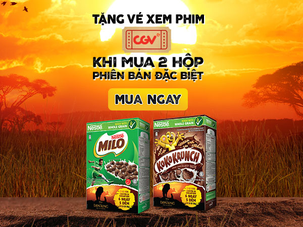 TẶNG ngay Vé xem phim CGV khi mua 2 hộp phiên bản đặc biệt vua sư tử