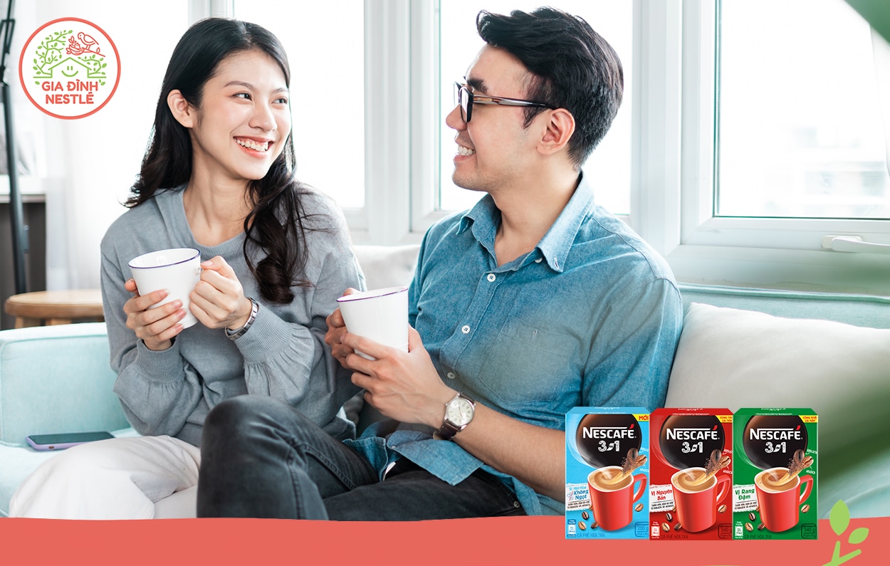 Khởi động và làm ấm cơ thể ngay với 3 sản phẩm từ dòng NESCAFÉ 3 trong 1 cho ngày mới thêm sảng khoái, tràn đầy năng lượng.