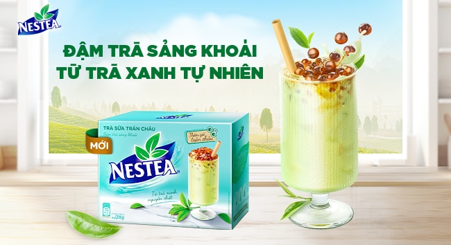 Trà sữa trân châu Nestea - Đậm trà sảng khoái từ trà xanh tự nhiên