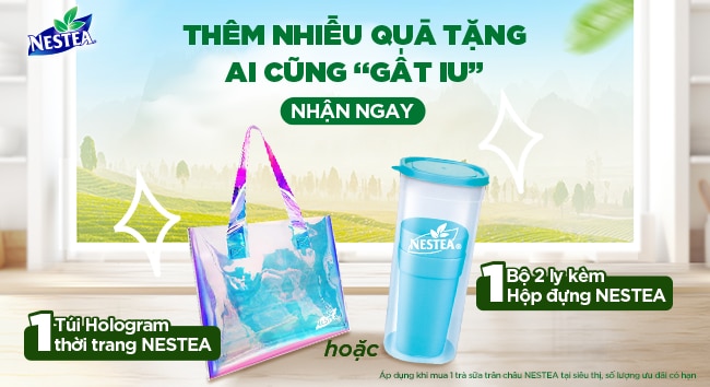 Trà sữa trân châu Nestea đã có mặt tại các chuỗi siêu thị trên toàn quốc với nhiều quà tặng “gất iu”