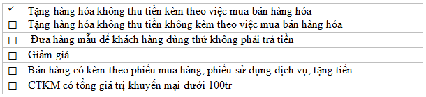 Hình thức khuyến mại