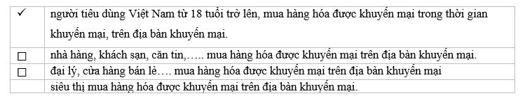 Khách hàng của chương trình khuyến mại